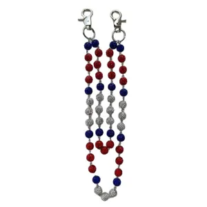 Sparkling red white blue rhinestone crystal ball pants chain hip hop waist chain bag accessory