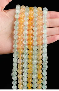 Perline di fluorite gialla naturale per accessori di gioielleria fai-da-te