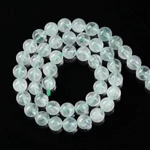 Filo di perline rotonde in fluorite verde chiaro naturale per gioielli fai-da-te