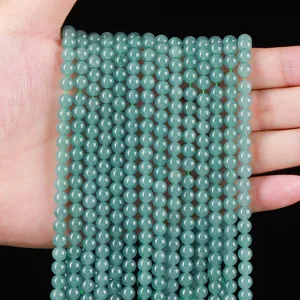 Cuentas sueltas de jadeíta azul natural para accesorios de joyería de bricolaje