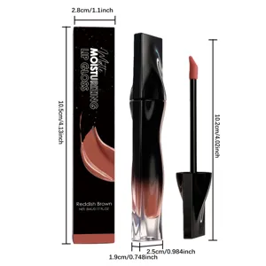 Zephoco matte moisturizing lip gloss in reddish brown, 5ml long-lasting liquid lipstick.