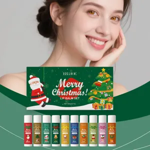 Christmas Fruit Flavored Lip Balm Set Moisturizing Hydrating Lip Care Gift Assorted Flavors For Daily Lip Care