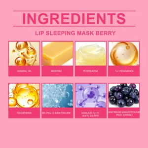 Detalles de los ingredientes de la mascarilla labial nocturna con extractos naturales