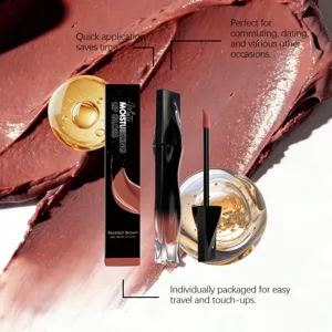 Matte moisturizing lip gloss detail showing smooth texture and exquisite packaging design.