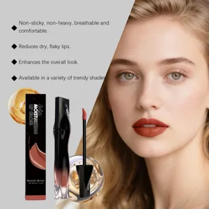 Zephoco matte moisturizing lip gloss, rich reddish brown color for a smooth, natural finish.