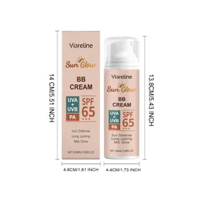 VIARELINE SPF 65 BB Κρέμα Αντηλιακής Προστασίας 100ml ελαφριά ενυδατική κρέμα προσώπου λεπτομέρεια
