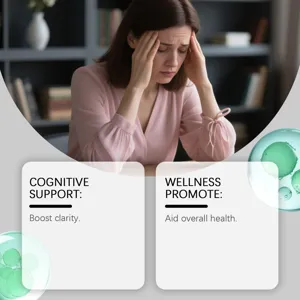 Grafica di inalatore nasale per aromaterapia erboristica, supporto cognitivo e benessere.