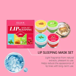 EELHOE Set de Mascarilla de Labios de 4 Sabores Hidratante Nutritiva Antienvejecimiento 48g