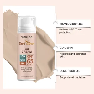 Viareline Sun Glow BB Cream SPF 65 ενυδατική κρέμα προσώπου με προστασία διαρκείας.