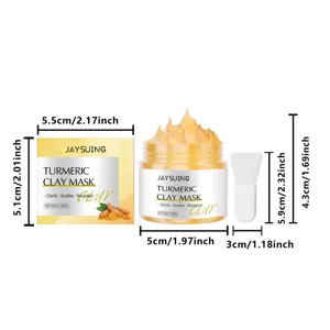 Masque à l'Argile de Curcuma Jaysuing 50g avec Boîte et Spatule Soin Visage