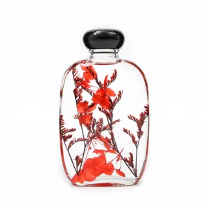 Diffusore di fiori galleggianti erbario 100ml bottiglia di vetro piatta retro decoro