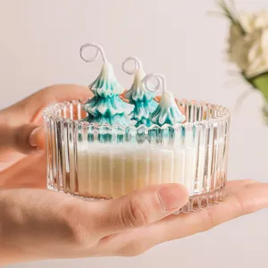 Christmas Tree Scented Candle Glass Jar Holiday Aromatherapy Candle Romantic Atmosphere Home Decor Gift