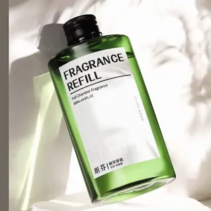 260ml green glass fragrance essential oil refill for home living room indoor aromatherapy.