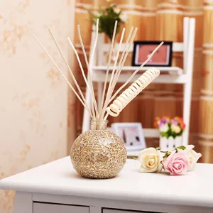 Handmade Crackle Ceramic Glass Bottle Reed Diffuser Gift Set Vintage Home Living Room Air Freshener Long Lasting Fragrance