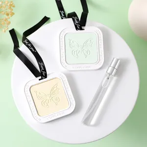 Plaster car aromatherapy hanging tablet set with refill spray, long lasting fragrance and butterfly.