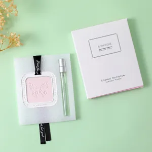 Car scented plaster gift set with butterfly design fragrance pendant and essential oil spray bottle.