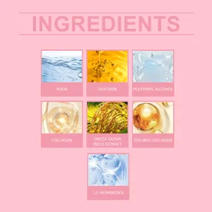 Vista detallada que muestra los ingredientes hidratantes clave de la mascarilla de arroz.