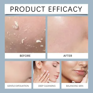 Glycolic acid exfoliating moisturizing cotton pads detail graphic showing skin efficacy and care.