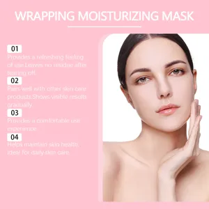 Vista detallada de la mascarilla hidratante envolvente con caracteristicas para la piel.