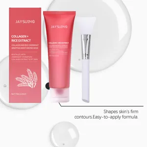 Mascarilla hidratante nocturna de colageno y extracto de arroz Jaysuing con pincel soft.