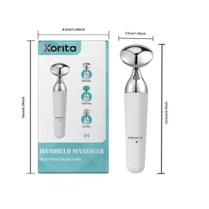 Appareil de massage facial portable Xorita avec têtes interchangeables pour soins de peau.