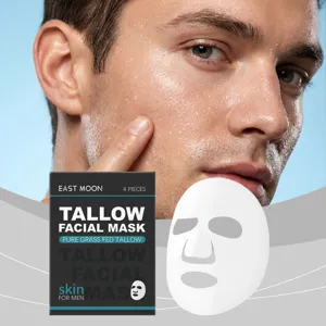 Μάσκα προσώπου tallow East Moon λεπτομερης όψη με ενυδατική περιποίηση δέρματος.