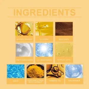 Découvrez les ingrédients de notre masque à l'argile de curcuma pour un soin purifiant idéal.