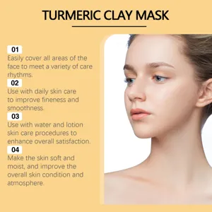 Masque d'argile au curcuma pour le nettoyage du visage, l'hydratation et les soins de la peau.