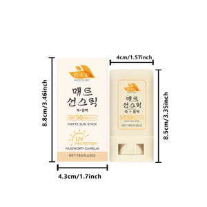 Stick solaire mat Hanchobit avec SPF50 PA++++ pour une protection solaire extérieure efficace.