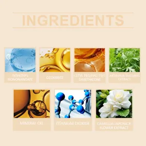 Details des ingredients cosmetiques montrant des composants de formulation et extraits.
