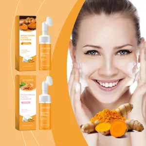 JAYSUING Nettoyant Visage au Curcuma 100ml Nettoyage Doux Éclaircissant Soin de la Peau
