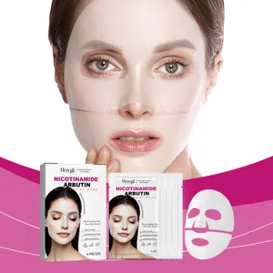 Hoygi Niacinamide Arbutin vochtinbrengende gezichtsmasker detail met de productverpakking.