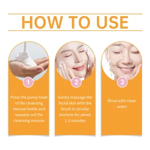 Guide d'utilisation détaillé étape par étape pour la mousse nettoyante pour le visage.