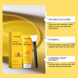 Masque peel off vitamine C VIARELINE au curcuma, nettoie les pores et illumine le teint.
