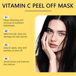 Masque peel off à la vitamine C vue de détail montrant un nettoyage profond et des pores.