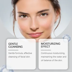 Detail view of gentle vitamin c facial cleanser mousse showcasing skin moisturizing effect.
