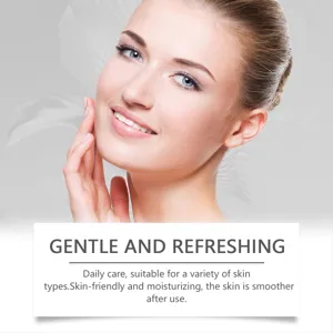 Facial skincare toner pad detail view, showing gentle moisturizing daily care effect.