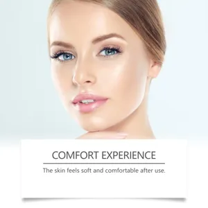 Vitamin C facial cleanser detail showing soft and comfortable skin experience after gentle clean.