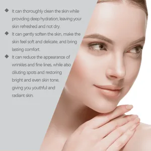 Facial cleansing mousse detail view showing deep hydration and skin refreshing benefits.