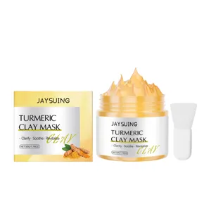 Masque argile au curcuma Jaysuing pour un nettoyage profond du visage, pot de 50g avec spatule.