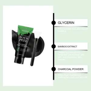 VIARELINE mascarilla facial peel-off de carbón de bambú para una limpieza profunda.