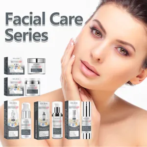 Serie de cuidado facial EELHOE con crema hidratante y serum para rutina diaria de piel.