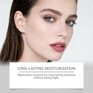 Detailed view of facial cleansing gel application, showing smooth and hydrated skin texture.