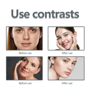 Primer plano que muestra crema facial antes y después uso comparación para piel suave.
