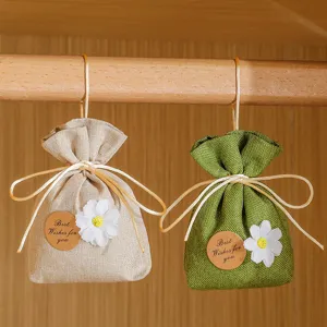 Fabric hanging sachet wardrobe air freshener decorative scented bag with daisy flower