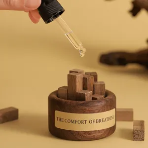 Holz Aroma Diffusor Set mit ätherischem Öl und Glaspipette für Schlafzimmer Auto.