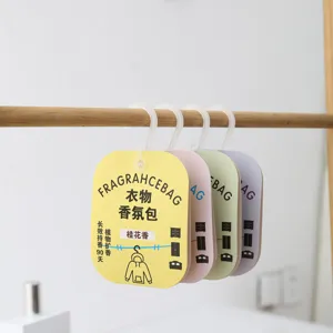 Hanging Wardrobe Sachet Air Freshener Natural Plant Granules Long Lasting Closet Fragrance Bag With Plastic Hook