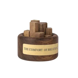 Wooden essential oil diffuser set with wood blocks stack container for car and aromatherapy.