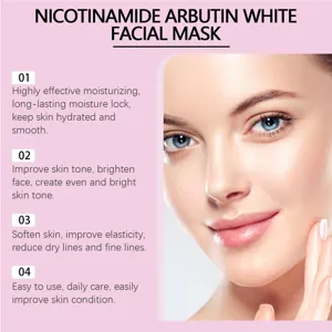 Gedetailleerd overzicht van niacinamide arbutine gezichtsmasker voor intensieve hydratatie.