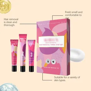Aurlux hair removal three-step set for gentle and smooth facial skin care. Perfect kit.